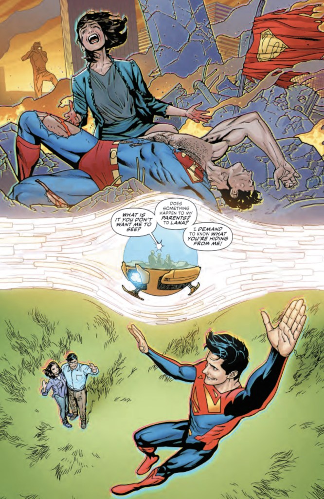 Death of Superman and Jon Kent seen in Time Stream