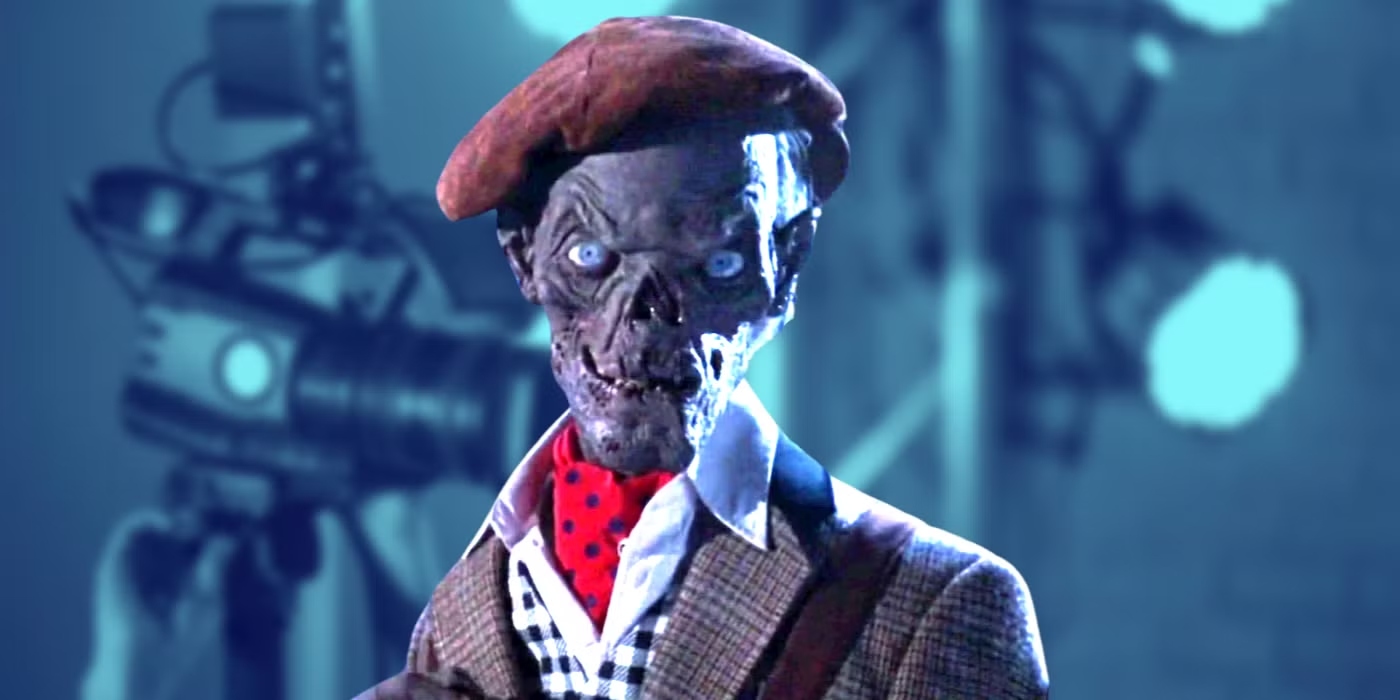 The Cryptkeeper, dressed to resemble a director.
