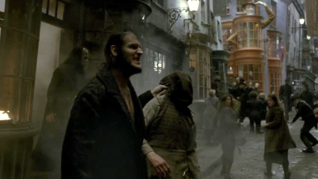 Fenrir Greyback kidnapping Florean Fortescue in Harry Potter