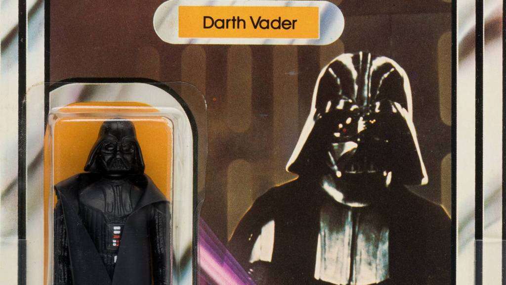 A 1978 Kenner Star Wars Darth Vader action figure in its original packaging. 
