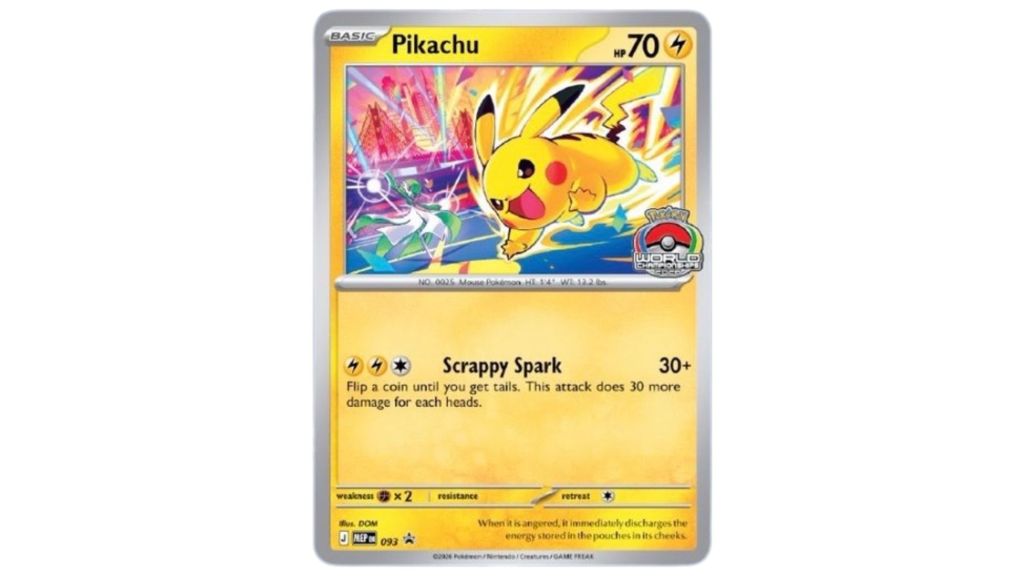 2026 World Championships Pikachu Promo Card