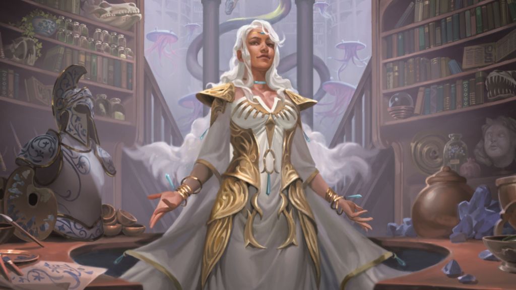 Caster in Arcane Library DnD Unleashed Arcana
