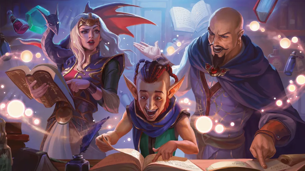 Casters in the Library DnD Arcana Unleashed Art