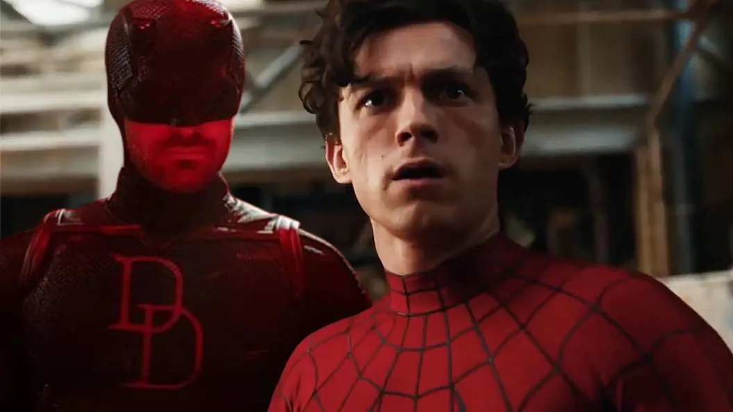 Spider-Man facing off against Daredevil