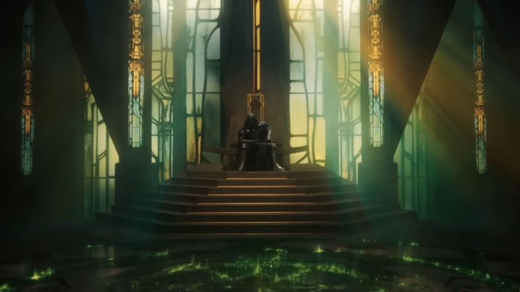 Doctor Doom on his throne in Avengers Doomsday