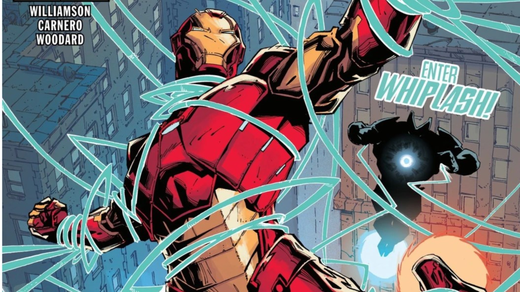 Iron Man under attack by Whiplash