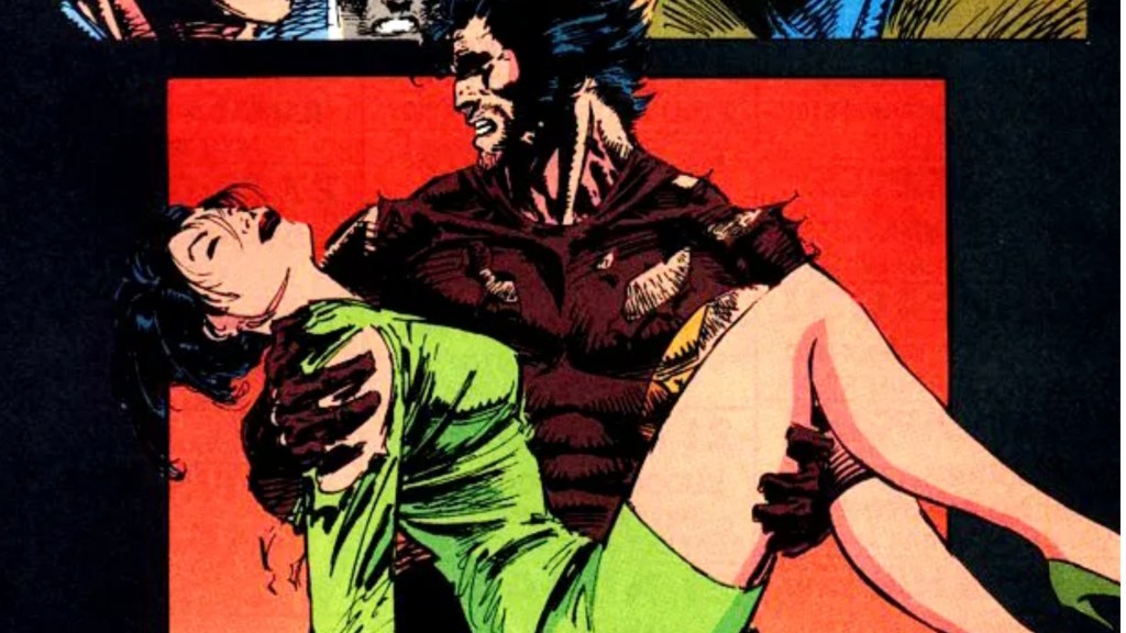 Logan holding the dead body of Mariko Yashida