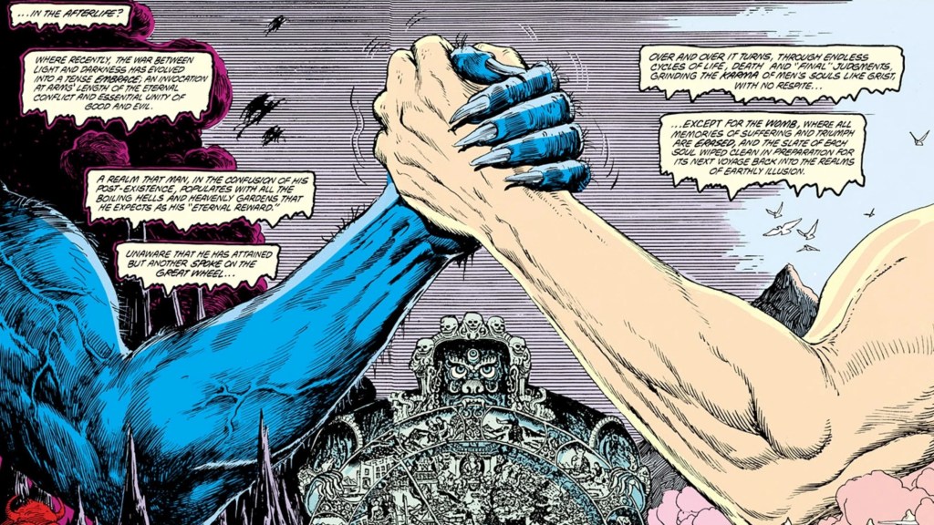 The Great Darkness wrestling with the hand of creation