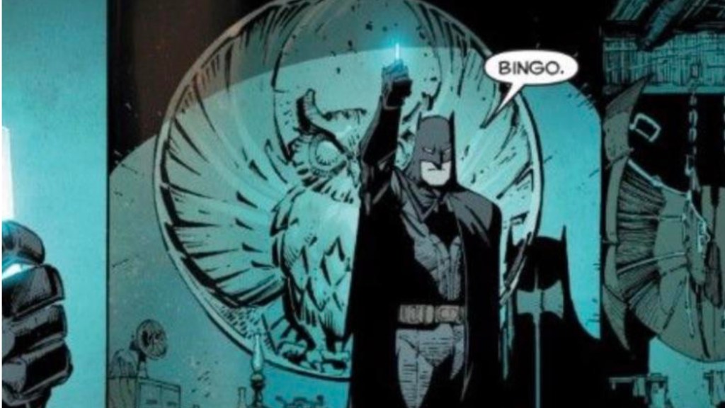 Batman discovering the Court of Owls' base
