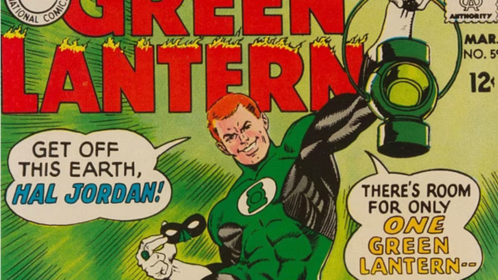 Guy Gardner holding up the power battery