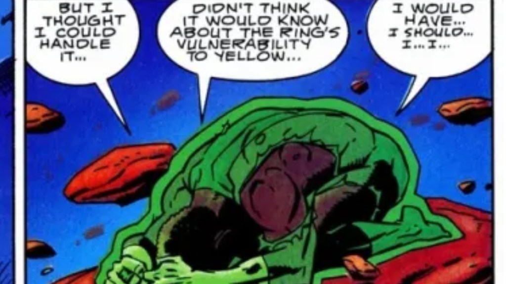 John Stewart beating himself up for the destruction of Xanshi