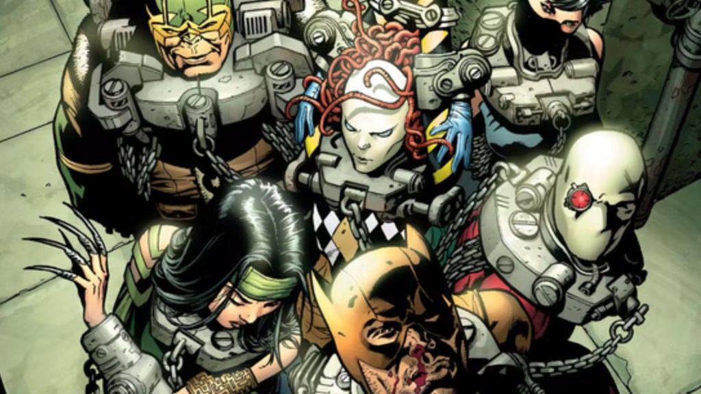 The Secret Six in shackles