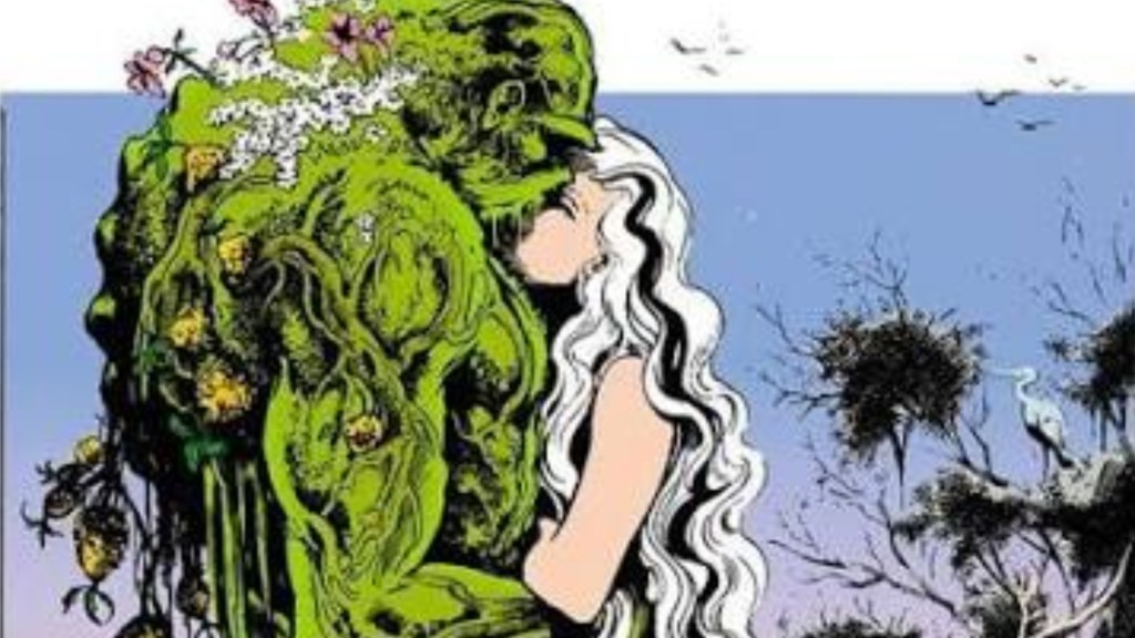 Swamp Thing and Abby Arcane kissing passionately