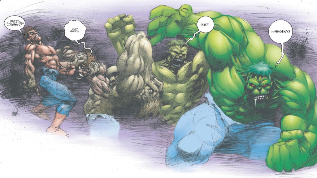 Bruce Banner transforming into the Hulk
