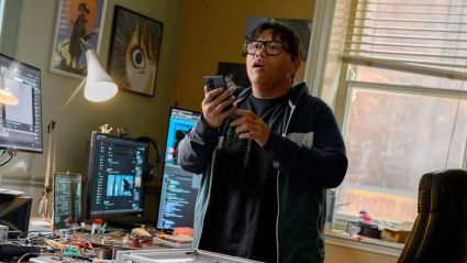 Ned Leeds with his spider-tracker
