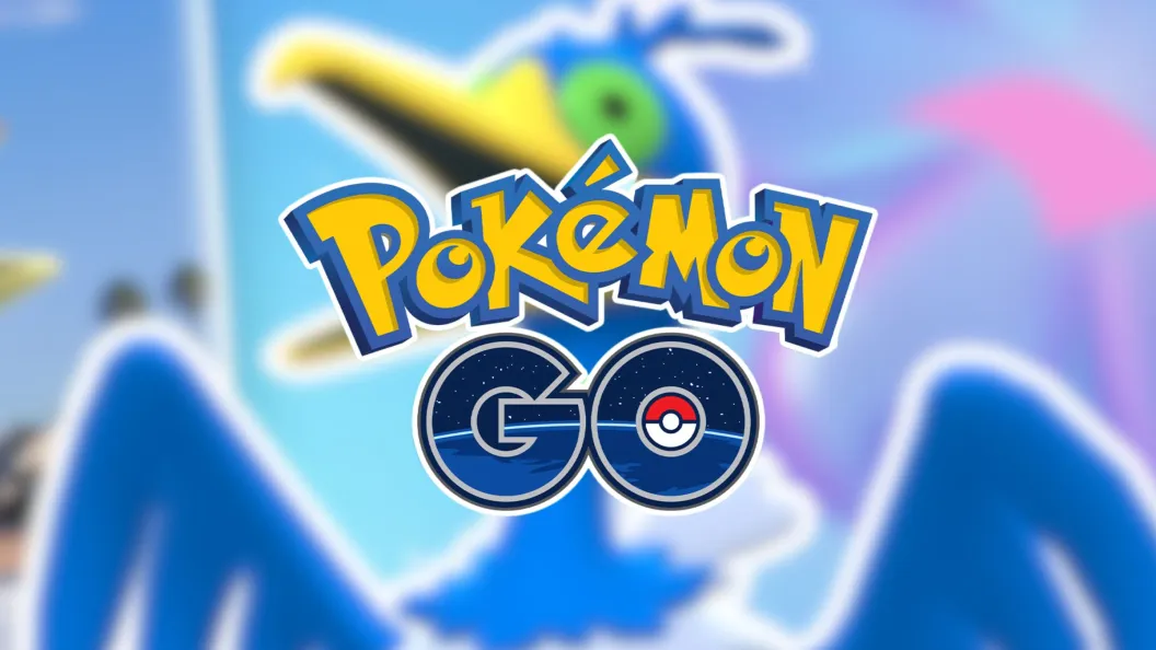 Pokemon Go Logo with Cramorant Background