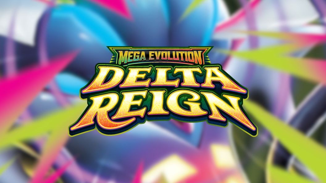 Pokemon TCG Mega Evolution Delta Reign Logo w Malamar Background