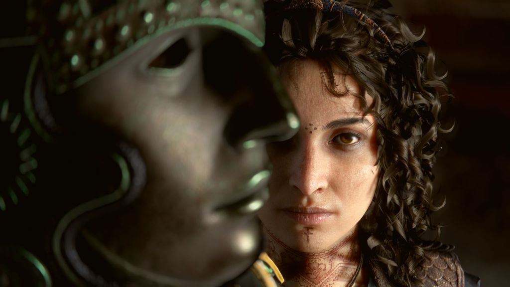 Sophia with Ancient Mask Plague Tale Legacy