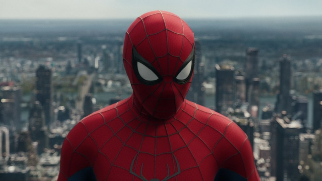 Spider-Man standing on rooftop in Brand New Day