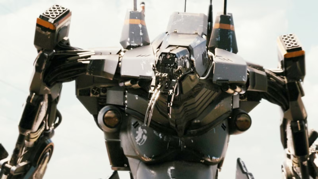 A promotional image from District 9 showcasing aliens and human characters