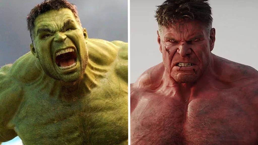 Mark Ruffalo as the Hulk and Harrison Ford as Red Hulk in the MCU