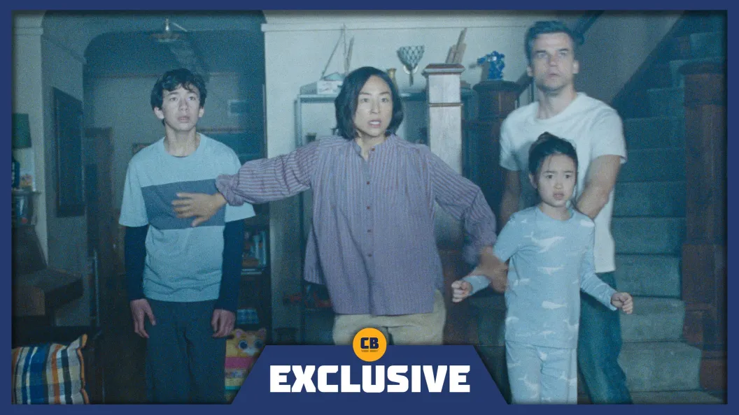 Wagner Moura and Greta Lee discussing stunts in The Last House