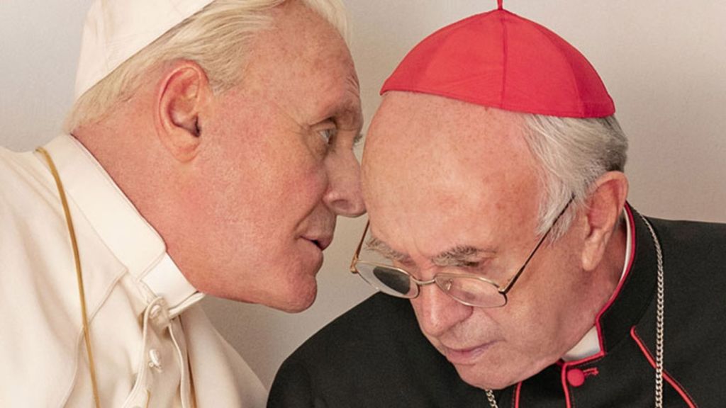Anthony Hopkins and Jonathan Pryce in Two Popes