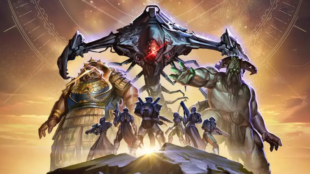 Destiny 2 player characters against faction enemies