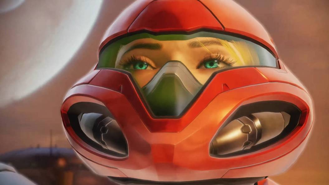 Metroid Ravenous Samus seeing under visor