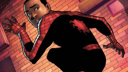 Miles Morales in a spotlight