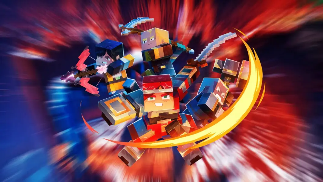 Minecraft Dungeons 2 four players teaming up together