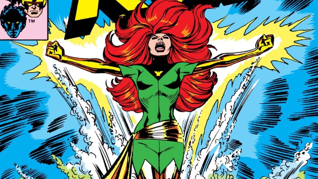 Jean Grey rising from the water as Phoenix