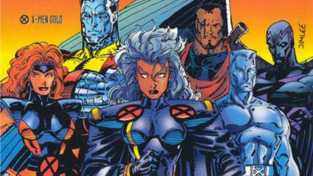 Jean Grey, Colossus, Storm, Bishop, Iceman, and Archangel standing together
