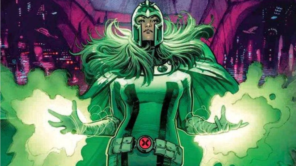 Polaris using her magnetic powers in her Magneto-inspired costume