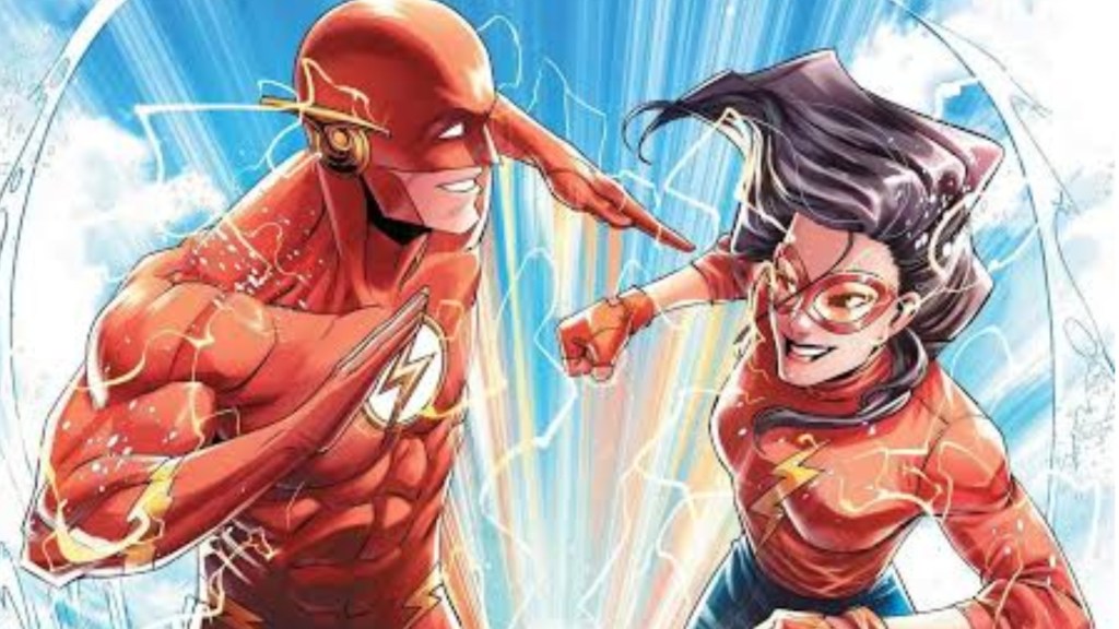 Wally West running with his wife Linda when she had her powers
