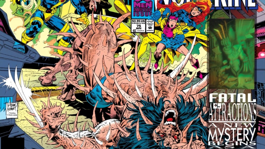 Wolverine screaming in agony as spikes pop through his skin