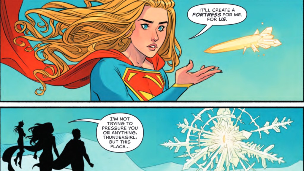 Supergirl about the use the Sun Stone with Thundergirl and Nightflame