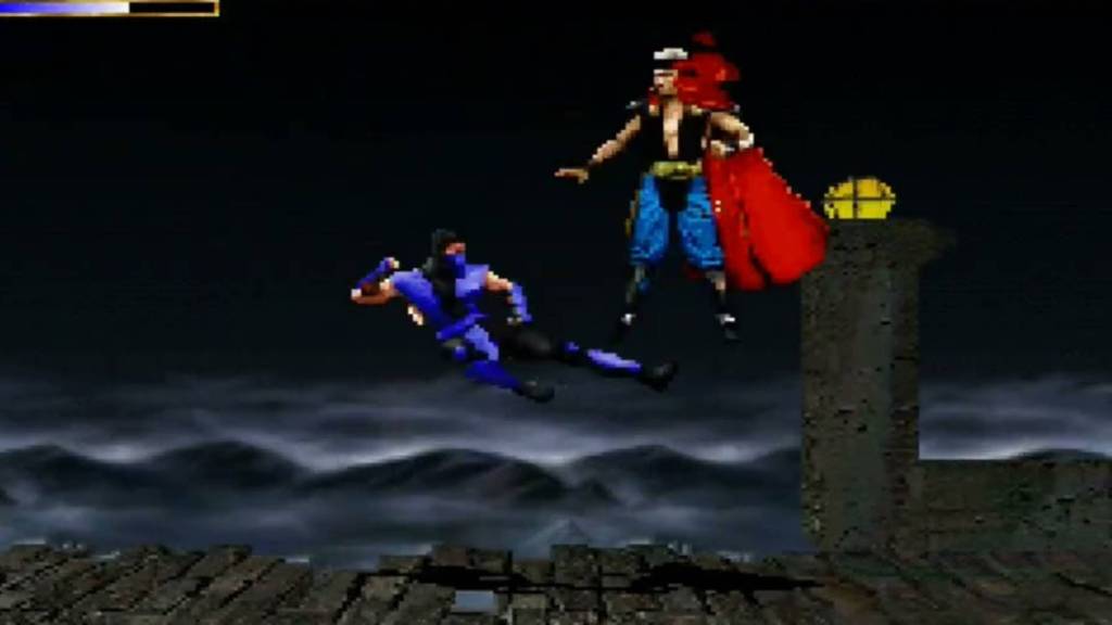 Mortal Kombat Mythologies Sub-Zero fighting Fujin boss