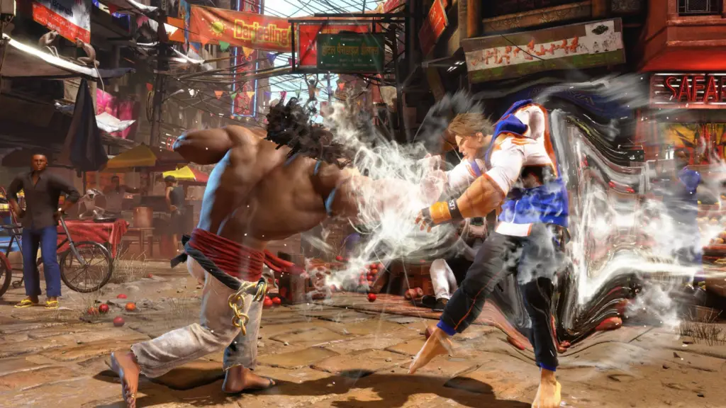 Street Fighter 6 Arjun using wind attacks on Luke