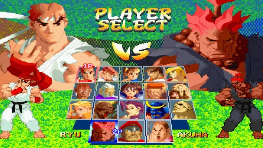 Street Fighter Alpha 2 character select screen