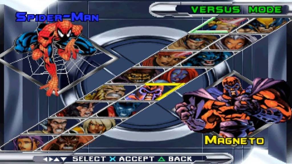 X-Men Mutant Academy fighting game character select