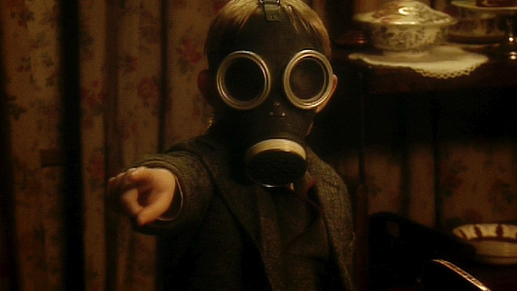 A child in a gas mask in Doctor Who episode The Empty Child