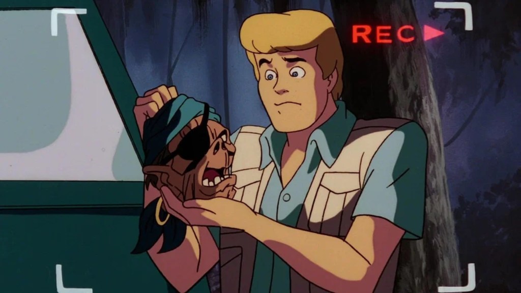 Fred Jones and a zombie in Scooby-Doo on Zombie Island