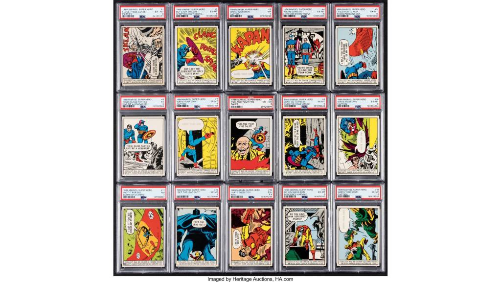 1966 Donruss Marvel Super Heroes trading cards. 