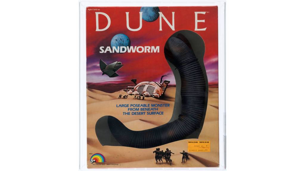 LJN 1984 Dune Sandworm figure in original packaging.