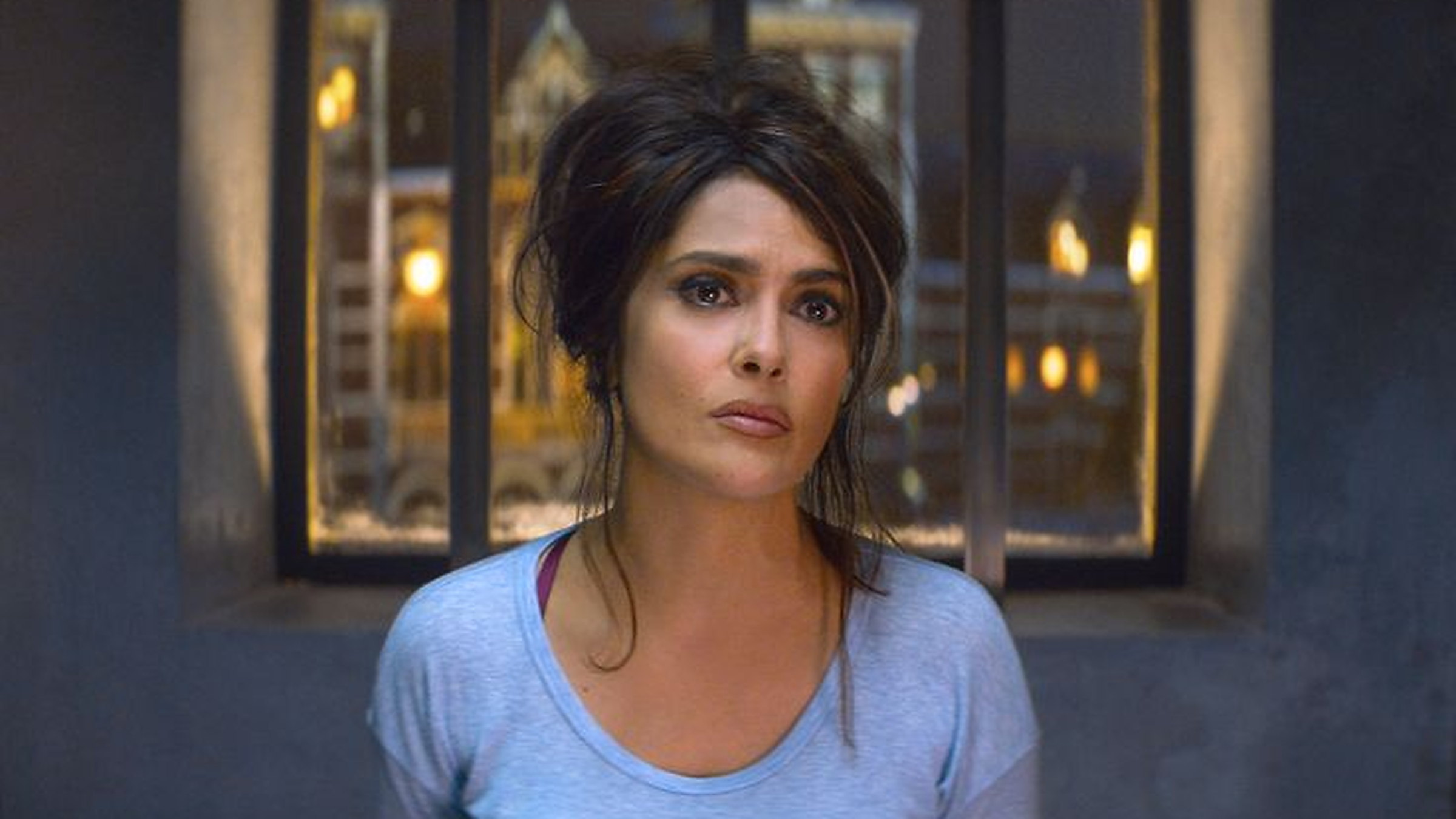 Salma Hayek as Sonia Kincaid in The Hitman’s Bodyguard.
