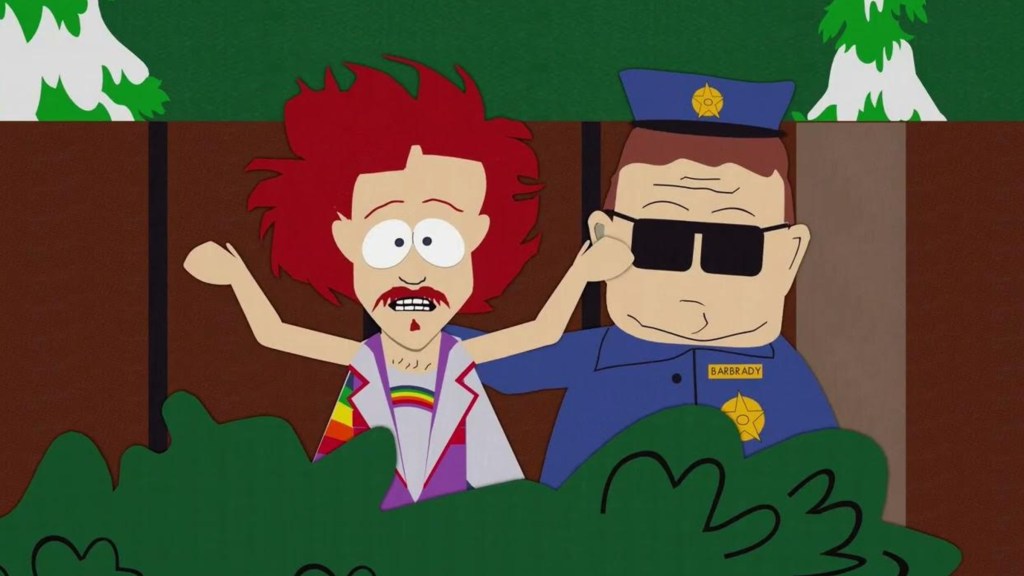 A still from the South Park episode Chickenlover