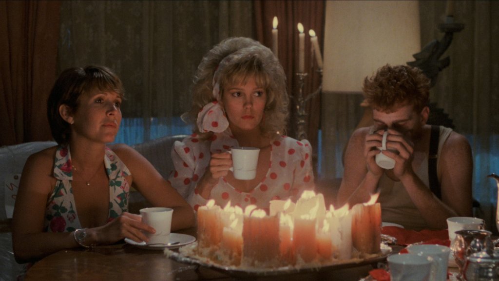 Carrie Fisher as Carol Peterson in a scene from 'The Burbs