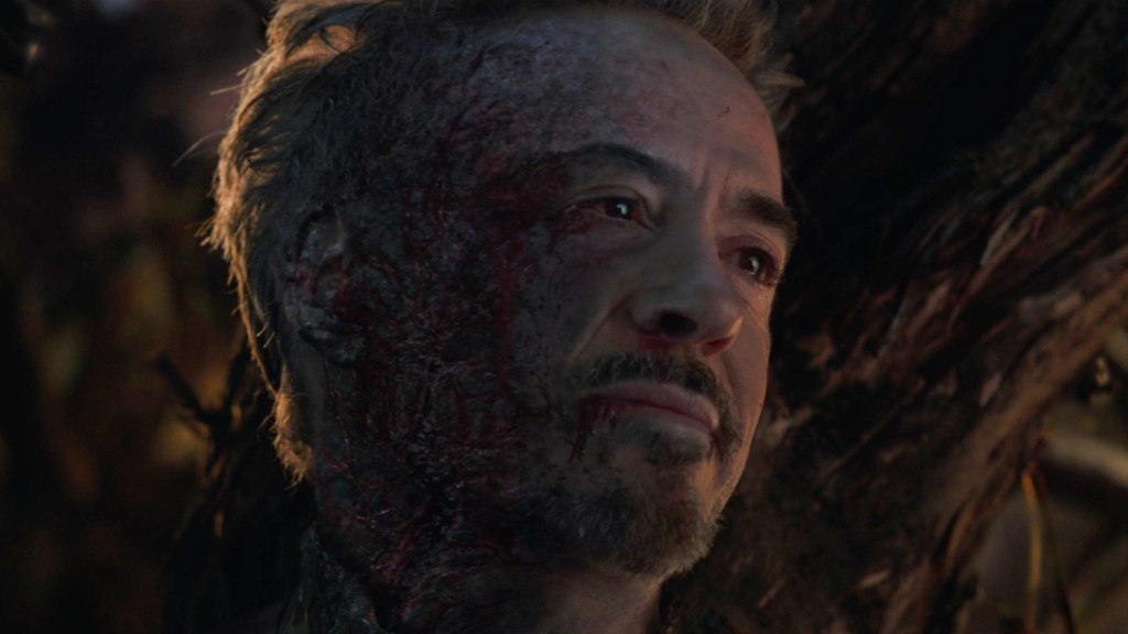 Robert Downey Jr. as Tony Stark dying in Avengers: Endgame