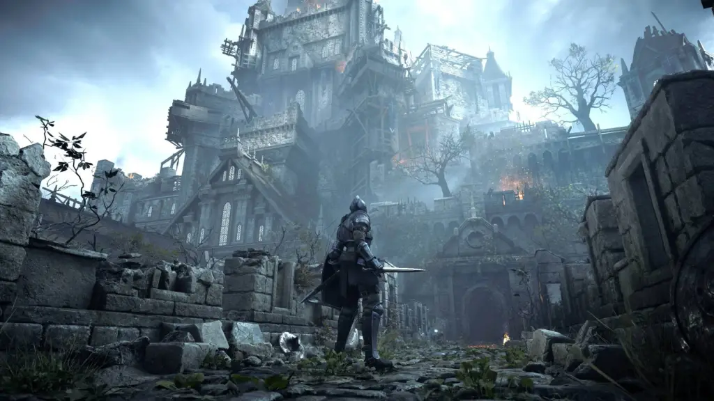 Demon's Souls player character looking up at level